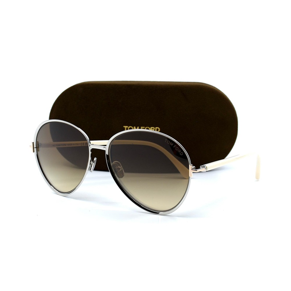 NEW TOM FORD TF1028/S 16G RIO SILVER WHITE BROWN GRADIENT AUTHENTIC SUNG… - Picture 9 of 13